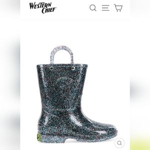 Girls Western Chief glitter rainboots Size 1